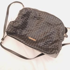 Giorgio Milani Black leather weaved crossbody bag Purse